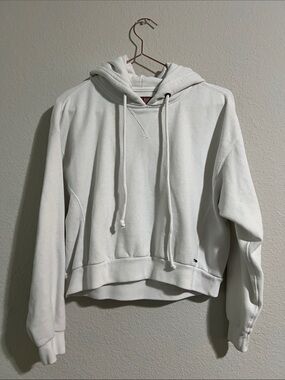 American Eagle Outfitters White Hooded Crewneck Sweatshirt